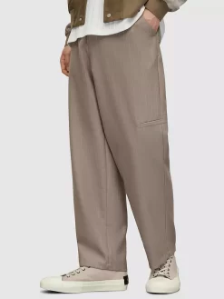 AllSaints Anaco Pinstripe Trousers, Light Stone