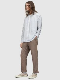 AllSaints Galera Striped Cotton Shirt, White -Sports And Leisure Equipment Store 006514984alt2