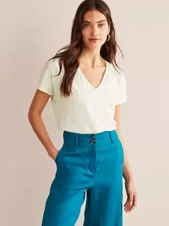 Boden V-Back Jersey Top, Ivory -Sports And Leisure Equipment Store 006521354alt3