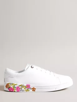 Ted Baker Sheliie Leather Floral Sole Trainers