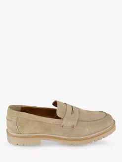 Silver Street London Louisville Suede Loafers, Sand