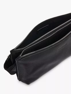 Whistles Rae Flat Leather Double Pouch Bag, Black -Sports And Leisure Equipment Store 006528434alt2