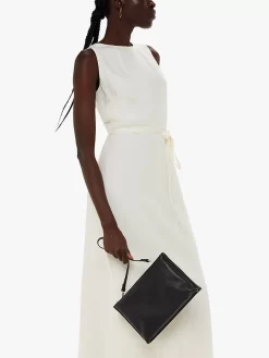 Whistles Rae Flat Leather Double Pouch Bag, Black -Sports And Leisure Equipment Store 006528434alt5