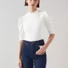 L.K.Bennett Rene Viscose Jersey Top, Ivory