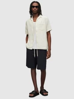 AllSaints Vedra Cotton Shirt, Coconut White -Sports And Leisure Equipment Store 006537190alt2