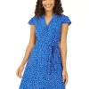 Yumi Mela London Daisy Print Retro Shirt Dress, Blue -Sports And Leisure Equipment Store 006554056