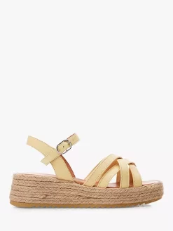 Moda In Pelle Abrielle Leather Espadrille Sandals, Lemon