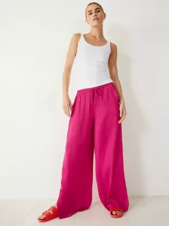 Hush Wide Leg Satin Trousers, Bright Pink -Sports And Leisure Equipment Store 006582305alt2