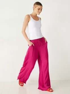 Hush Wide Leg Satin Trousers, Bright Pink -Sports And Leisure Equipment Store 006582305alt3