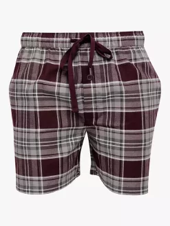 Cyberjammies Spencer Check Pyjama Shorts, Burgundy/Grey -Sports And Leisure Equipment Store 006598806alt2