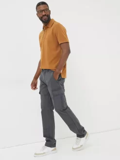 FatFace Corby Straight Cargo Trousers, Dark Grey