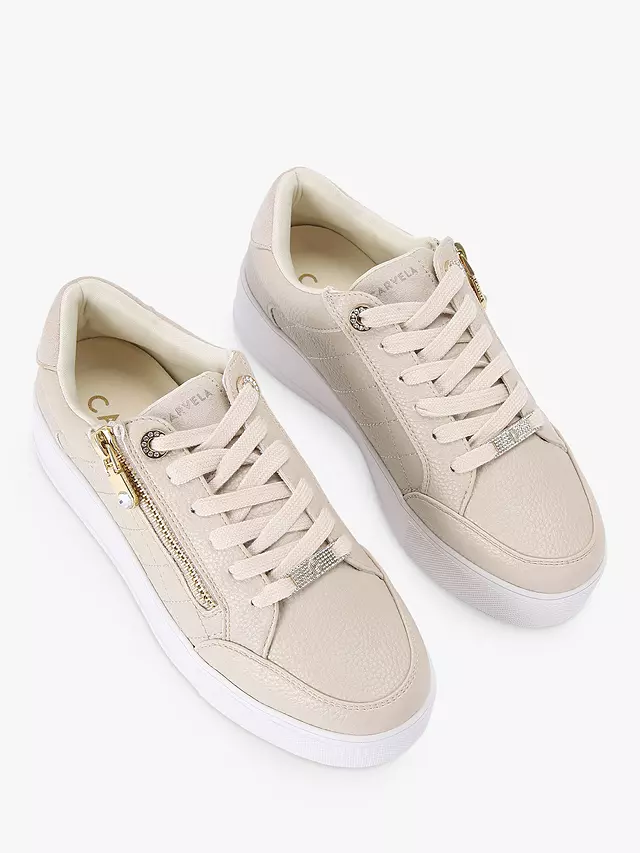 Carvela Jive Zip Flatform Trainers, Natural Beige 5 Carvela Jive Zip Flatform Trainers, Natural Beige - Image 3