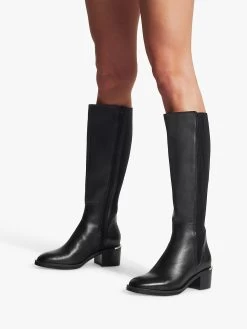 Carvela Liberty Leather Knee High Boots, Black