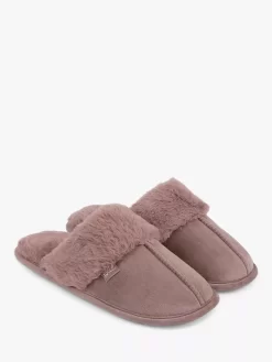 Totes Velour Mule Slippers, Mink -Sports And Leisure Equipment Store 006627445alt4