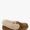 Totes Genuine Suede Moccasin With Faux Fur Lining Slippers, Tan -Sports And Leisure Equipment Store 006628951
