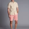 Charles Tyrwhitt Slim Fit Cotton Linen Shorts, Light Coral Pink -Sports And Leisure Equipment Store 006634851