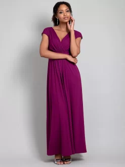 Alie Street Sophia Plain Maxi Dress, Boysenberry Pink -Sports And Leisure Equipment Store 006642719alt3