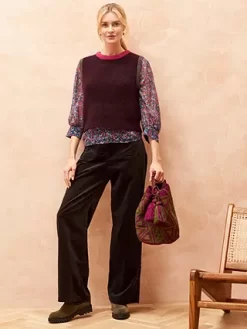 Brora Liberty Print Silk Chiffon Blouse, Pomegranate Berry -Sports And Leisure Equipment Store 006644503alt2