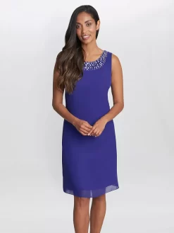 Gina Bacconi Jo Chiffon Beaded Dress & Jacket, Iris -Sports And Leisure Equipment Store 006666897alt5