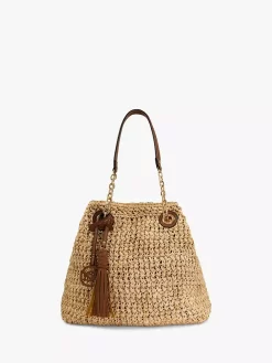 Dune Destinations Large Raffia Shopper Bag, Natural/Tan