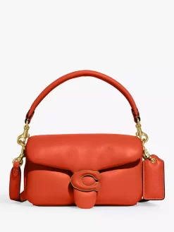 Coach Pillow Tabby 18 Leather Shoulder Bag, Sun Orange