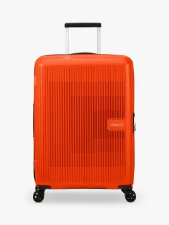 American Tourister Aerostep 4-Wheel 67cm Expandable Medium Suitcase, Bright Orange