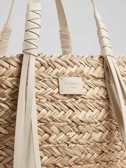 L.K.Bennett Violetta Tassel Straw Tote Bag, White -Sports And Leisure Equipment Store 110333929alt3