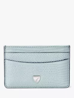 Aspinal Of London Lizard Leather Slim Credit Card Case, Pool Blue, Pool Blue
