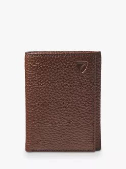 Aspinal Of London Pebble Leather Trifold Wallet, Tobacco