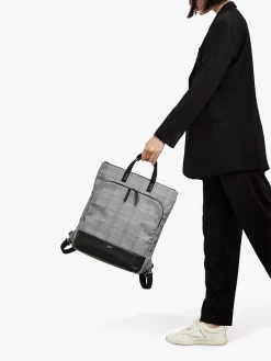 KNOMO Harewood Tote Backpack For 15" Laptops, Grey Check -Sports And Leisure Equipment Store 241083415alt4